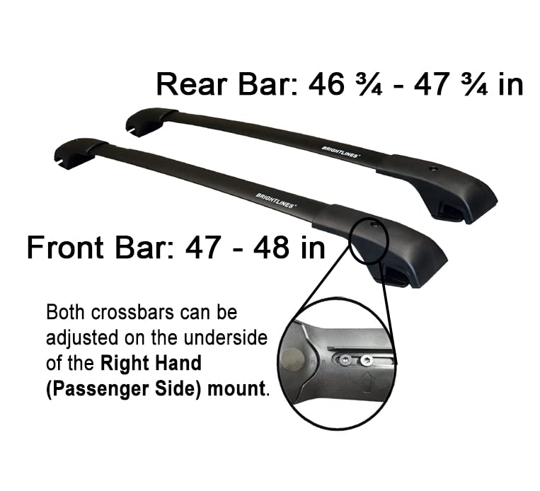 BrightLines Aero Crossbars Roof Racks Compatible with 2015-2024 Jeep Renegade - Image 3